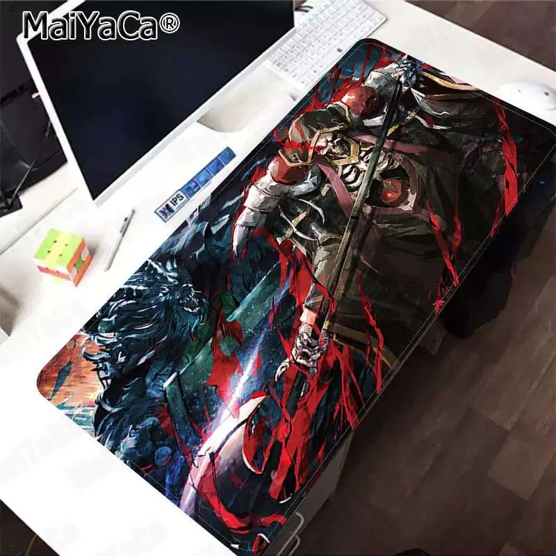 Lock Edge 40X90cm MaiYaCa Overlord персонажи офисные мыши геймер мягкий коврик для мыши Скорость/Управление версия большой игровой коврик для мыши - Цвет: Lock Edge 40X90cm