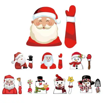 

VODOOL Christmas Cartoon Santa Claus Elk Car Rear Windshield Wiper Sticker Waterproof Auto Windscreen Decoration Decals Stickers