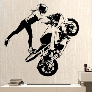 

Girl Race Motorcycle Racing Sticker Vehicle Decal Posters Vinyl Wall Pegatina Decor Mural Sticker Autobike Racing Decals