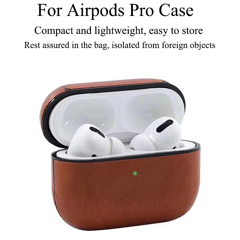 Роскошный кожаный чехол для Apple AirPods Pro 3, чехол для наушников, Bluetooth, беспроводная защитная оболочка, анти-осень, коричневый, черный