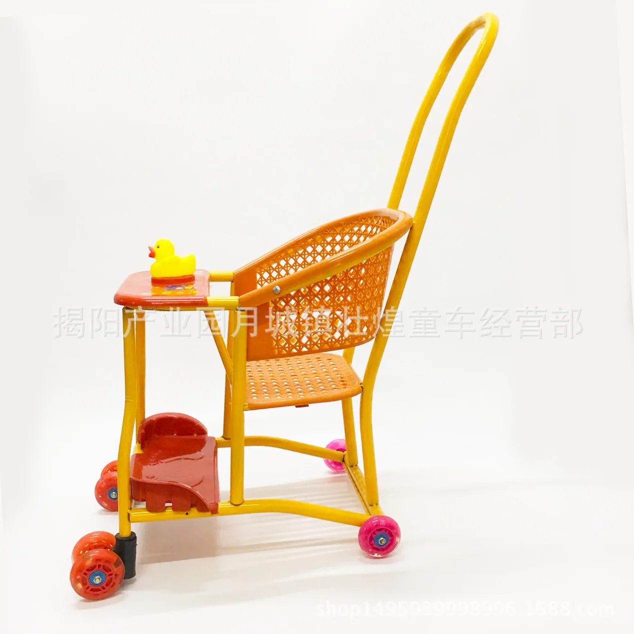 Ultra-lightweight Chinese Traditional Imitation Rattan Baby Stroller Universal Wheel Toddler Trolly