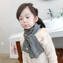 Корейский Клетчатый, хлопчатобумажный Осень детская зимняя детский шарф шаль для маленьких мальчиков и девочек мягкая теплая детская обувь Accessories-LHC-W6