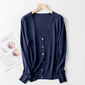 

2020 WOMEN Cashmere Cardigan Women's Candy-colored V-neck Sweater Korean Slim