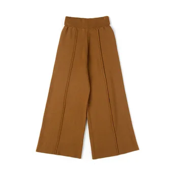 

HLBCBG Knitting Pants Women Casual Wide Leg Pants High Waist Elegant Pants Office Lady Workwear Women Trousers 2020