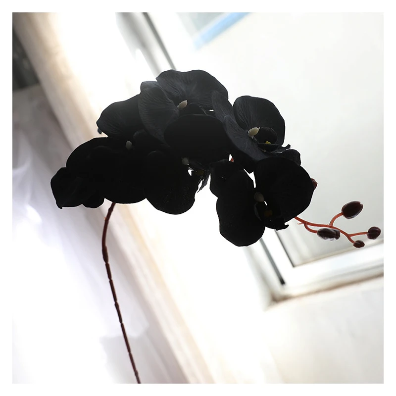 JAROWN Artificial Flower Black Butterfly Orchid Silk Phalaenopsis For Wedding Christmas Home Decoration Garden Potted Fake Plant