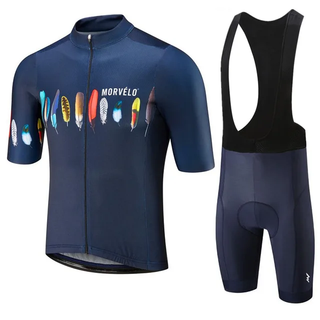 Велосипедная майка MORVELO Maillot Ropa Ciclismo Hombre одежда для коллективного велосипеда Быстросохнущий комплект с короткими рукавами MTB велосипедная одежда 9D GE - Цвет: 2