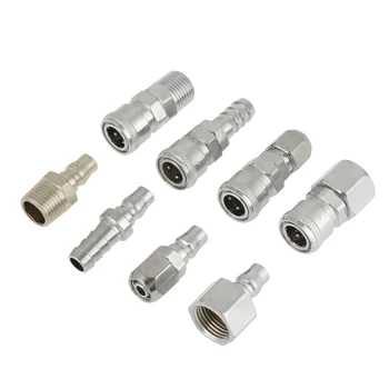 

8PCS BSP 1/2 Inch Pneumatic Air Compressor Hose Quick Coupler Plug Socket Connector Pneumatic Set Quick Connector