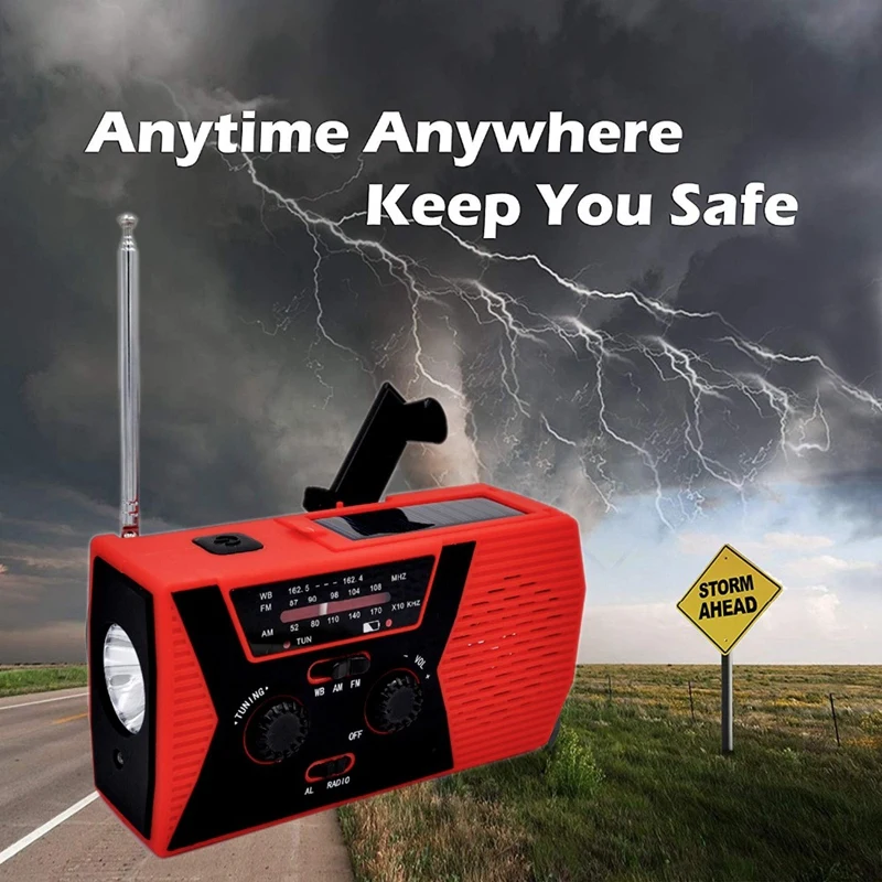 

Mini Solar Radio Solar Emergency Flashlight Portable Mp3 Music Player Red Abs