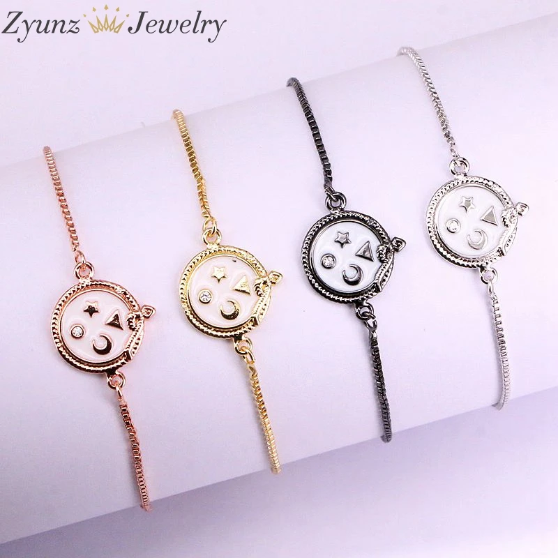 10 шт, белый глазурированный коннектор цепи талисманы браслет, ювелирные изделия с бриллиантами для Для женщин и девочек