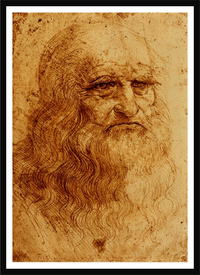 yhyxll Leonardo Da Vinci Manuscrito Fotos Hombre de Vitruvio Carteles Nostálgicos Vintage HD impresión Arte de la Pared Decoración del hogar Pinturas en Lienzo 30X40 CM