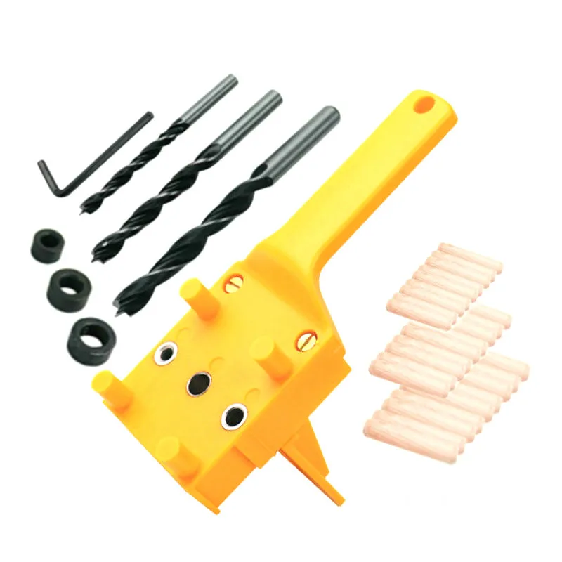 

38pcs Woodworking Hand Tools Quick Carpenter Locator Doweling Jig Handheld 6/8/10mm Drill Bit Hole Puncher For Carpentry Dowel