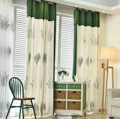 

2019 new American cotton and linen embroidery simple modern curtain screen