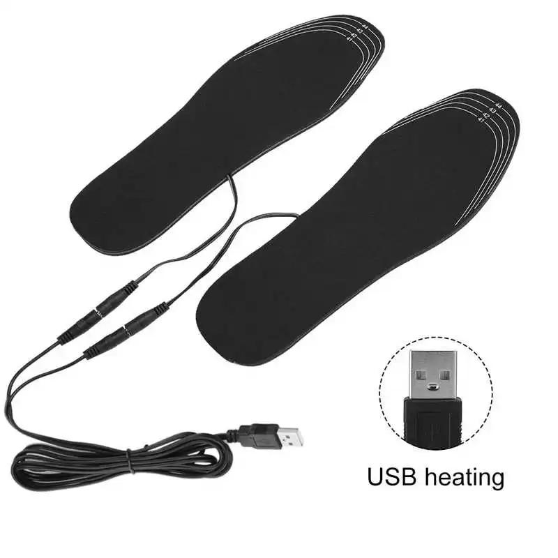 USB Heated Insoles Electric Pads Winter Foot Warmers Shoes Boot Heater Insoles Washable Warm Thermal Unisex shoe insoles heated shoe insoles
