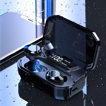 

Bluetooth V5.0 Stereo Earphone Wireless IPX7 Waterproof Touch Earbuds Headset 3300mAh Battery LED Display Type-c Charge Case