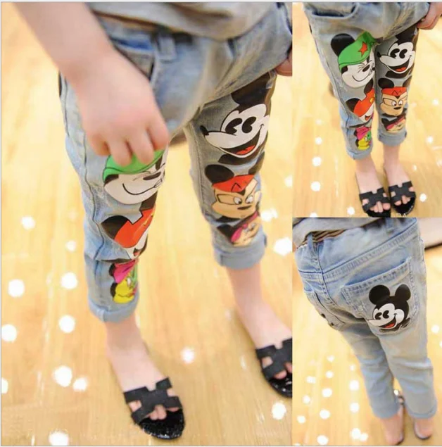 Spring Autumn New Kids Girls Jeans Children Jeans pants Baby Denim Pants Girl Long Trousers Clothing Spring and Autumn