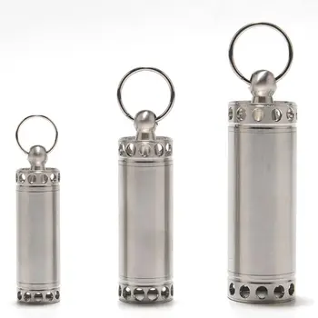 

Mini Stainless Steel Waterproof Capsule Bottle Protable Holder Container Moisture-proof Sealed Vial Storage Box Airtight