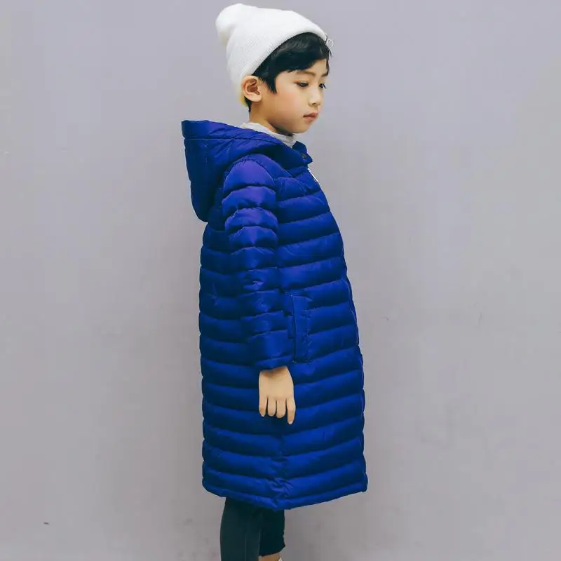 Girl Winter Jacket Children's Thicken Jacket Kids Cotton-padded Clothes Jacket Girl Park Hoodie Coat Boys 3 4 5 6 7 8 9 10 Years - Цвет: Синий