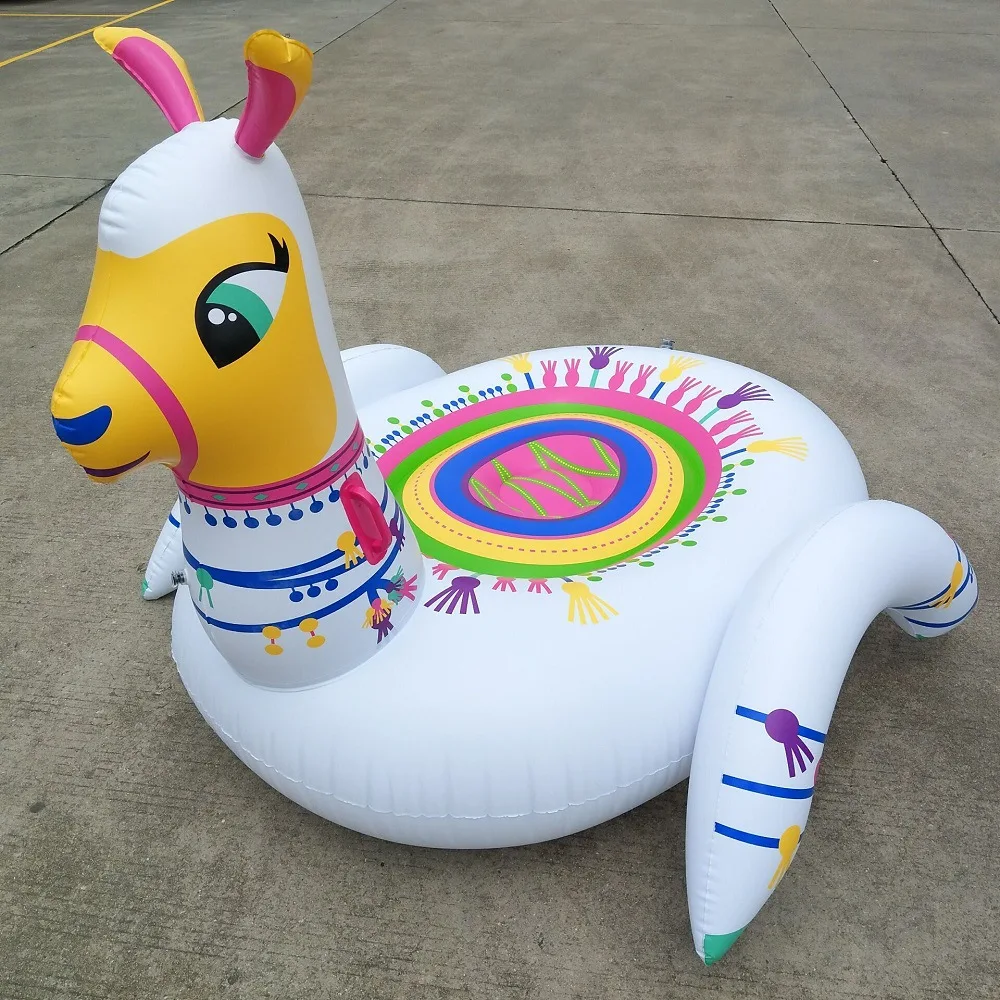 

Factory Special Offer Direct Selling Environmentally Friendly Inflatable Alpaca Floating Bed, Colour Printing Double Inflatable