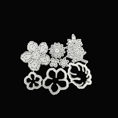 cutting die 3D слоистый цветок розовые листья металла прорезной трафарет для окраски для DIY Скрапбукинг Украшение для альбома изготовление карт - Цвет: cutting die