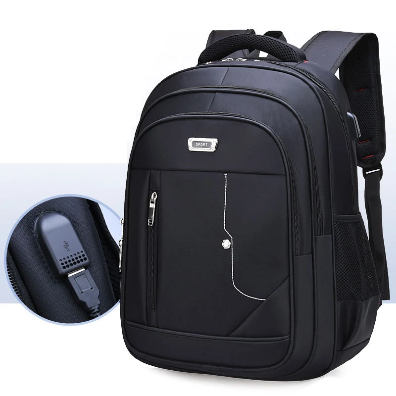Мужской рюкзак из ткани Оксфорд, британский стиль для отдыха и колледжа, высокое качество, многофункциональный дизайн, большая ВМЕСТИТЕЛЬНОСТЬ - Цвет: Black big USB 5627