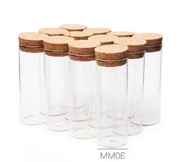 

30*70mm 30ml Glass Vials Jars Test Tube With Cork Stopper Empty Glass Transparent Clear Bottles Wholesale