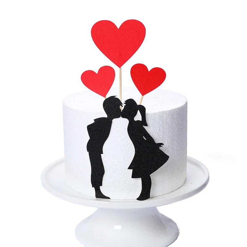 Decoration De Gateau En Forme De Cœur Rouge Pour La Saint Valentin Fournitures De Decoration Pour Mariage Anniversaire Pour Amoureux De Petite Amie Aliexpress