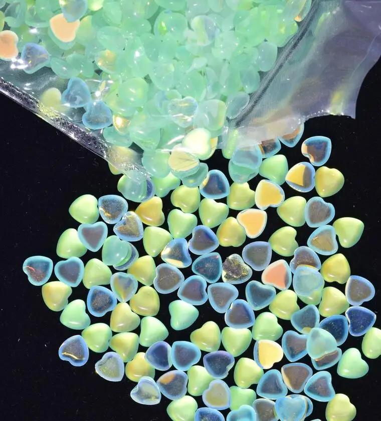 color6-100pcs 100 шт 6 цветов камень кошачий глаз дизайн ногтей сердце падение Стразы дизайн ногтей деко сердце камень кошачий глаз камень Кабошоны, JH41-JK245410 - Цвет: color6-100pcs