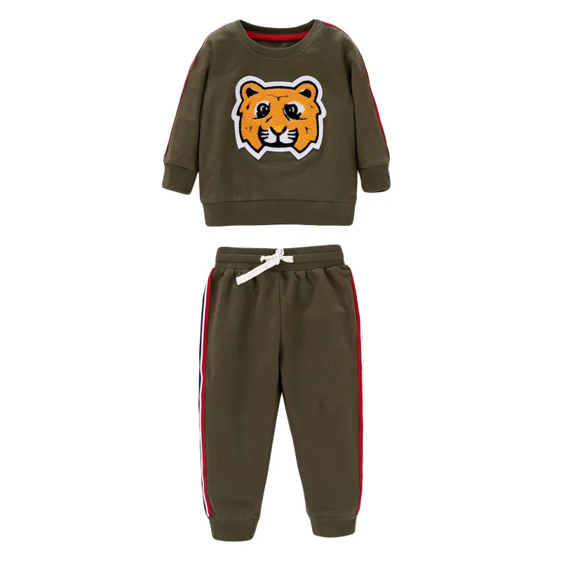 

Jumping Meters Long Sleeve Boys Girls 2 PCS Set for Autumn Winter Children Cotton Kids Clothes Tiger Outfits Boys Clothing Sets