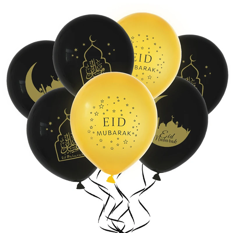 

10Pcs EID MUBARAK Balloons Decor Ramadan And Eid Decoration Muslim Hijab Islamic Decor Muslim Ramadan Mubarak Party Supplies