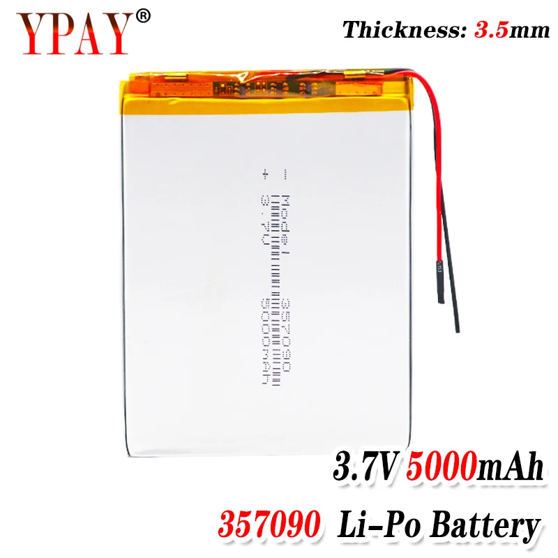 

357090 3.7v 5000mah Lithium Polymer Battery With Board For Pda Tablet Pcs Digital Products