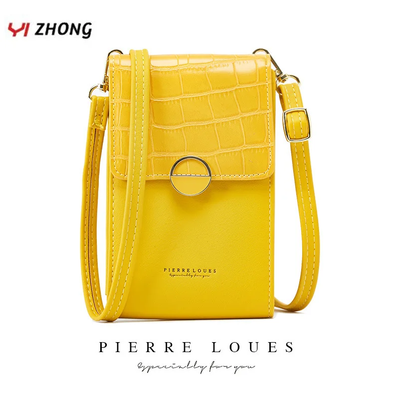 

YIZHONG Simple Alligator Cellphone Bag Crossbody Bags for Women Leather Large Capacity Handbags and Purses Female Shoulder Bag