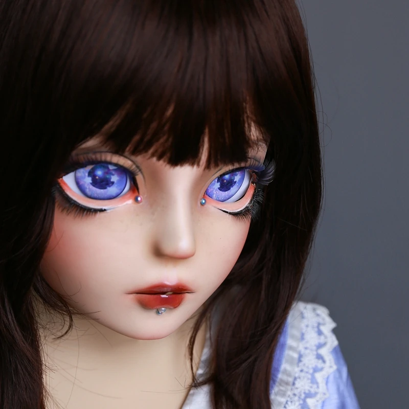 

(S08) HIDOLLS Quality Handmade Female Girl Resin Half Head Cosplay Japanese Role Play BJD Kigurumi Mask Crossdresser Doll Mask