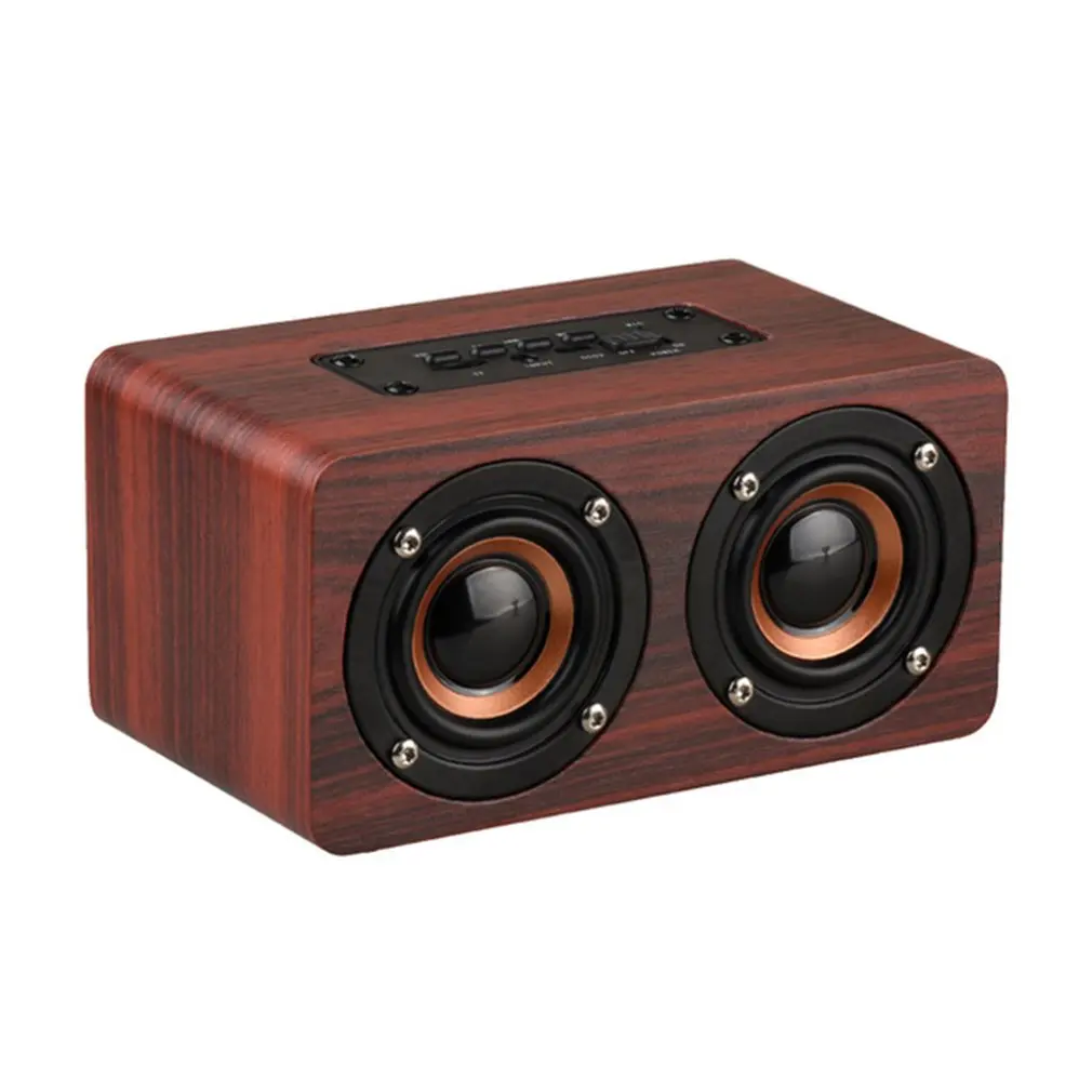 W5 Деревянный беспроводной мини двойной динамик Портативный hifi шок бас домашний динамик для мобильных телефонов 2200 мАч