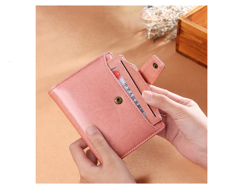 Genuine Leather Womens Wallets And Purses Coin Purse Girl Short Clutch Bags Card Holder Small Purses Carteira Feminina