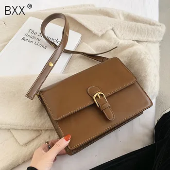 

[BXX] Simple Solid Color PU Leather Crossbody Bags For Women 2020 Branded Trending Shoulder Bag Handbags Luxury Hand Bag 8A935