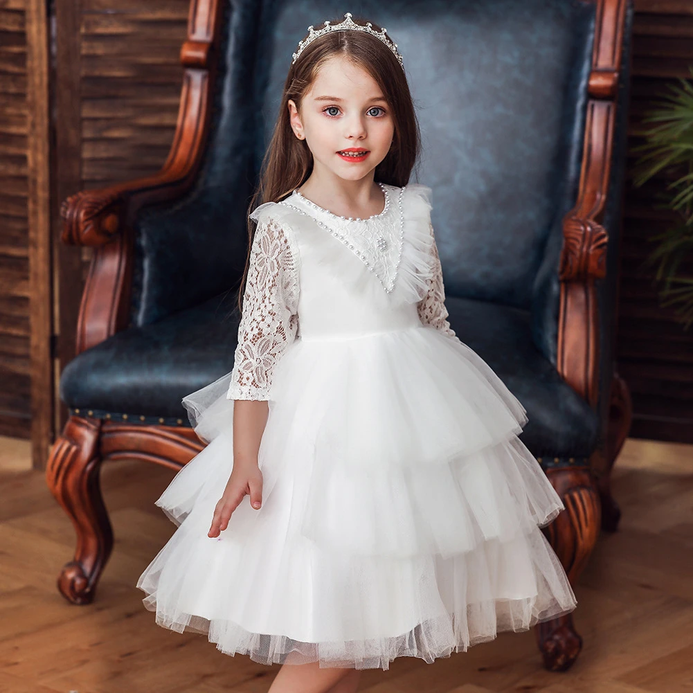 Vestido de princesa para bebé niña, bautizo, fiesta de boda, recién nacido, vacaciones, bordado de encaje, vestidos formales bautismo de 3 a 24 - AliExpress