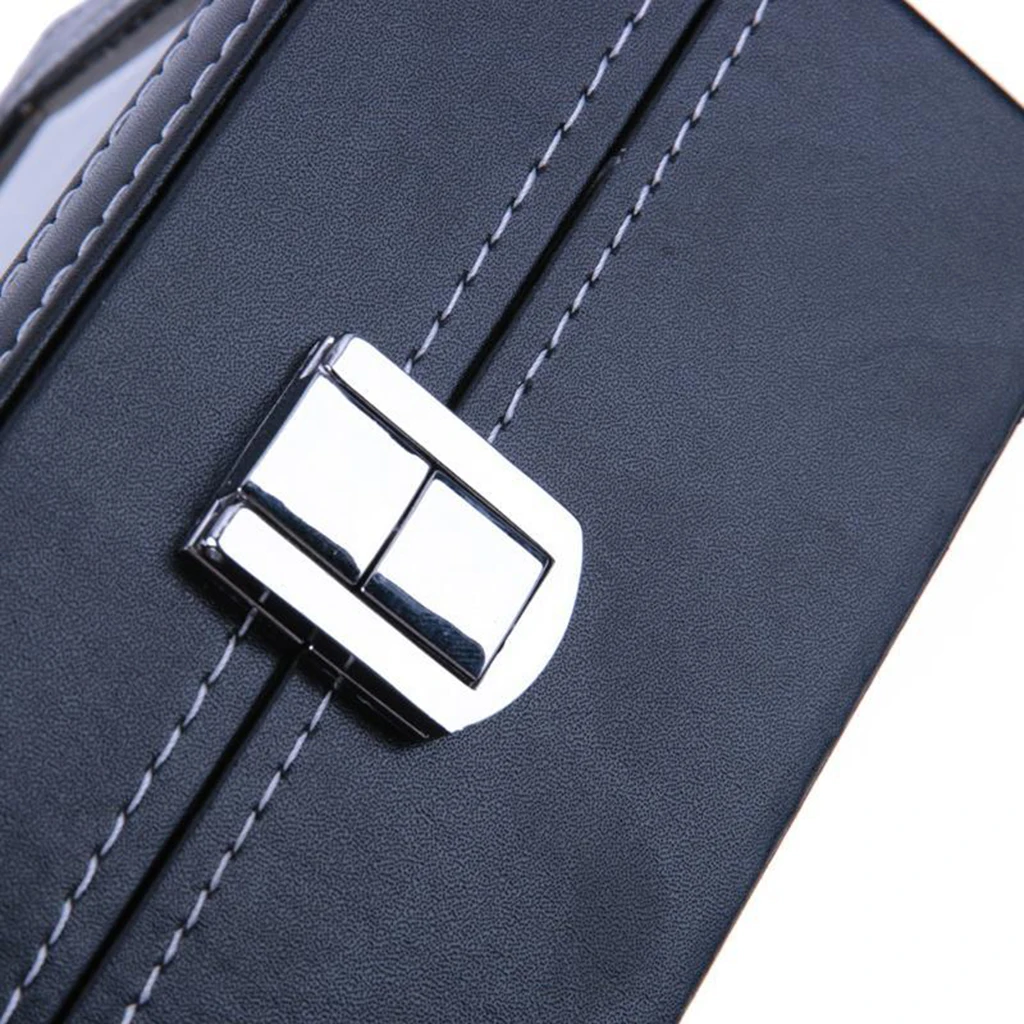Leather Watch Box Organizer with Glass Display Top, 6 Slot, 30x11x8cm/11.81x4.33x3.15inch