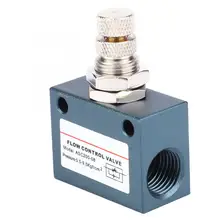 ASC200-08 G1/4 пневматический клапан контроля скорости воздушного потока клапан дроссельной заслонки из алюминиевого сплава клапан управления воздушным потоком