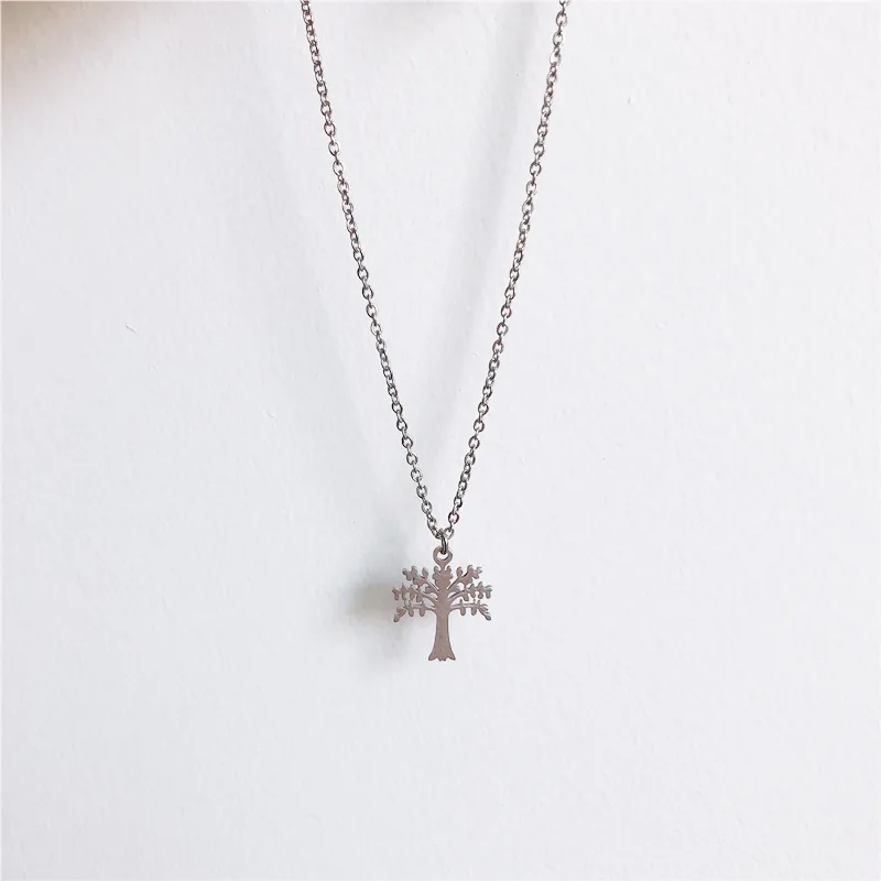 

New Stainless Steelgirl Tree of Life Necklace Pendant Tree Short Necklace Fashion Jewelry Party Valentine's Day Keepsake