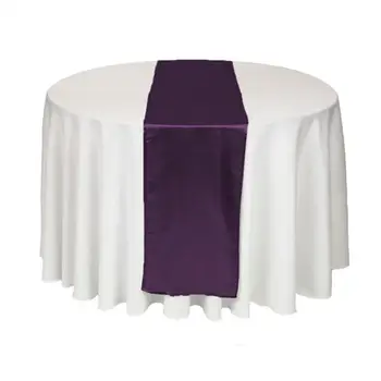 

Wedding Table Decoration Purple Satin Table Runner