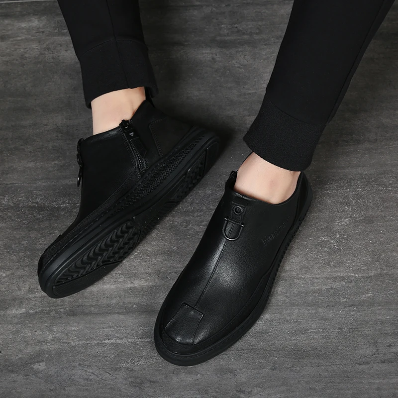 Bonjean/популярные классические мужские короткие сапоги; Туфли-оксфорды; модные мужские ботинки из искусственной кожи; Мужская обувь в британском стиле в стиле ретро; обувь без застежки с круглым носком