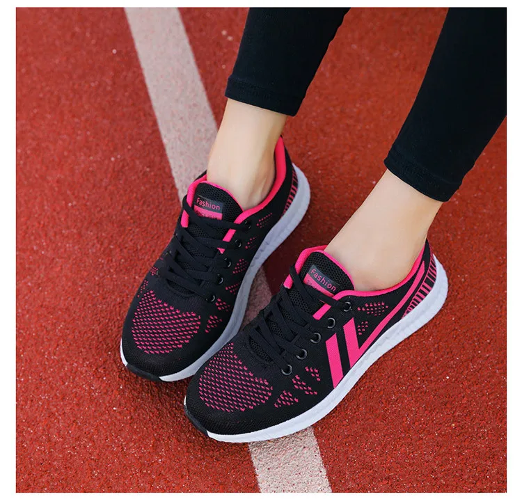 QJ 916-2019 Autumn Mesh Women Sneakers Woman Sport Running Flat Shoes-9