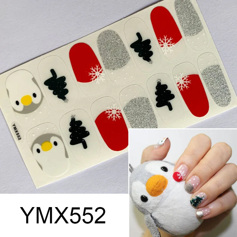 Леди KINDOM лак для ногтей сделай сам стикер s Рождество серия Дизайн ногтей водонепроницаемые оберточные Стикеры для ногтей Санта Клаус Наклейки Для Ногтей