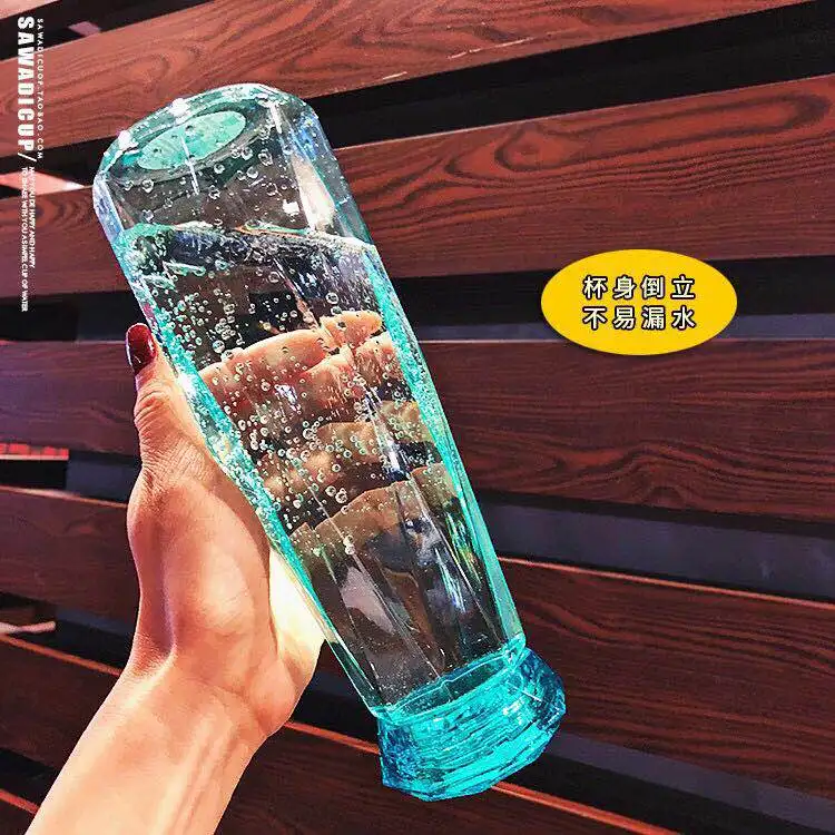 500 мл девушка алмаз в форме сердца стеклянная кружка для воды женские студенческие корейские издание креативная портативная чашка на двоих для мужчин и женщин st