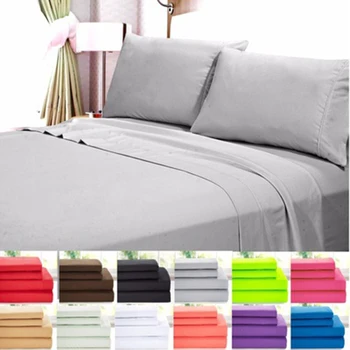 

1PC Fitted Sheet Mattress Cover Solid Color Sanding Bedding Linens Bed Sheets With Elastic Band Double Queen Size Bedsheet