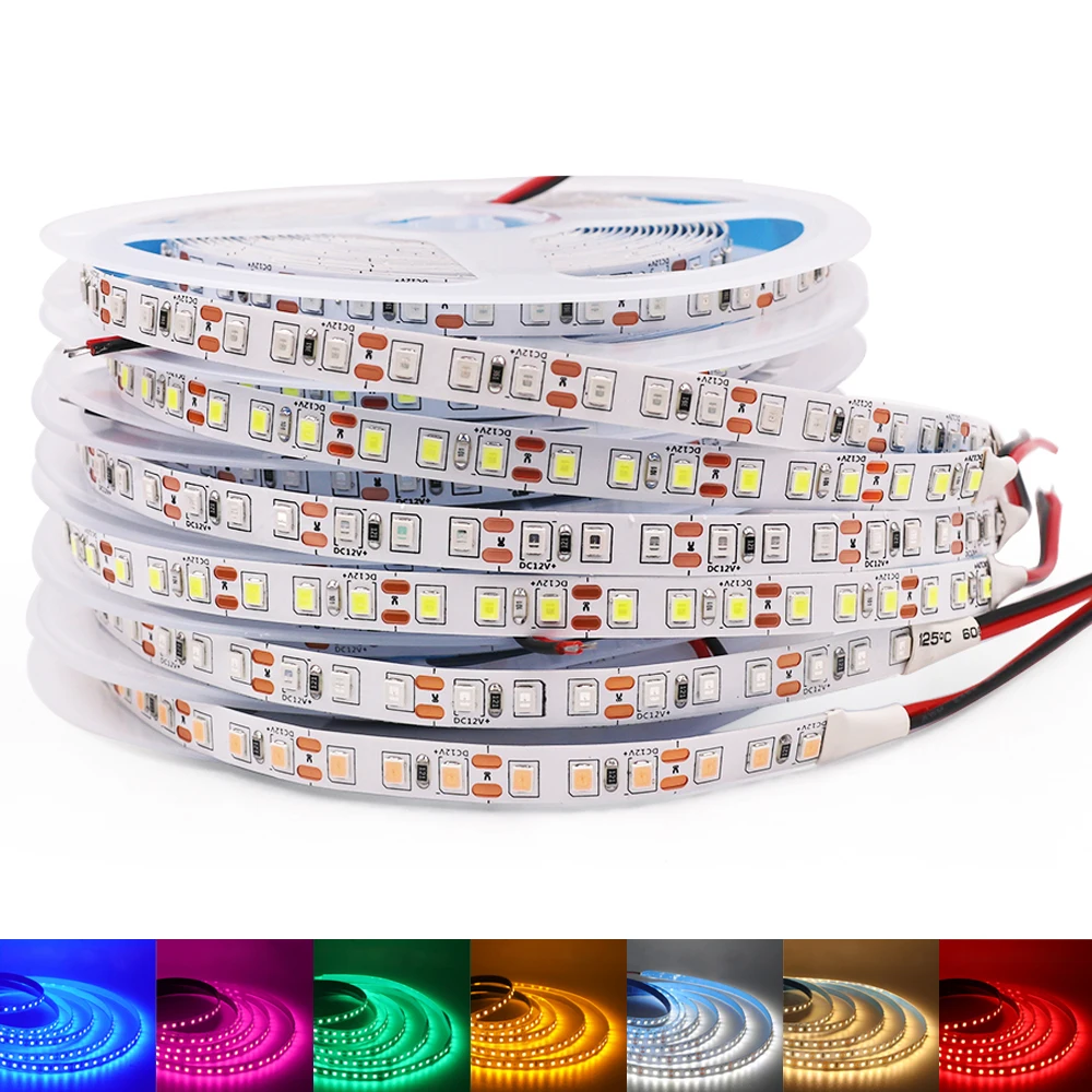 120 светодиодный полосы 2835 5 м 12В лента светильник 60 гибкий Лента пикселей RGB белый