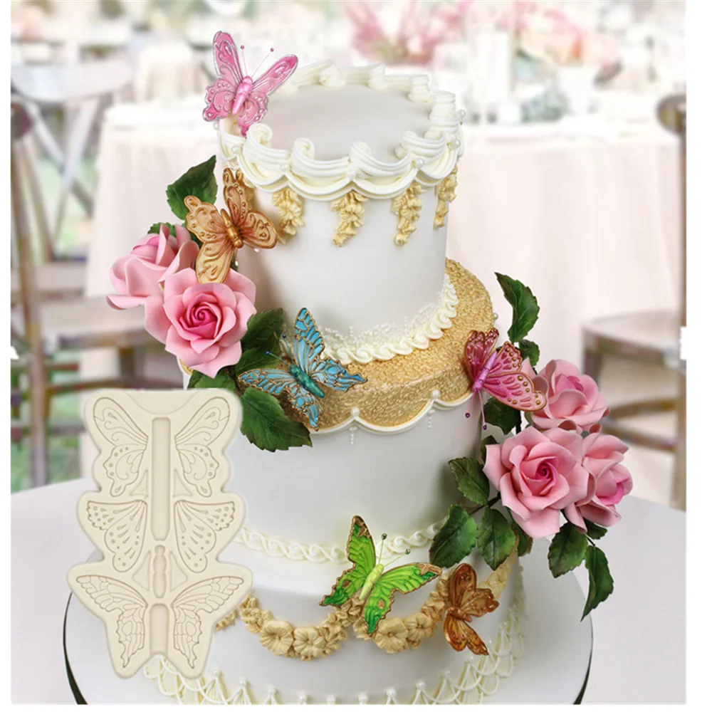 

1pc Butterfly Lace Cake Fondant Molds Silicone Resin Mold Cake Decorating Tools DIY Pastry Kitchen Baking Accessories FTM1316