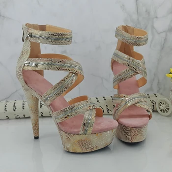 

Leecabe 15CM/6Inch Women's Platform Sandals party High Heels Shoes Pole Dancing Shoes