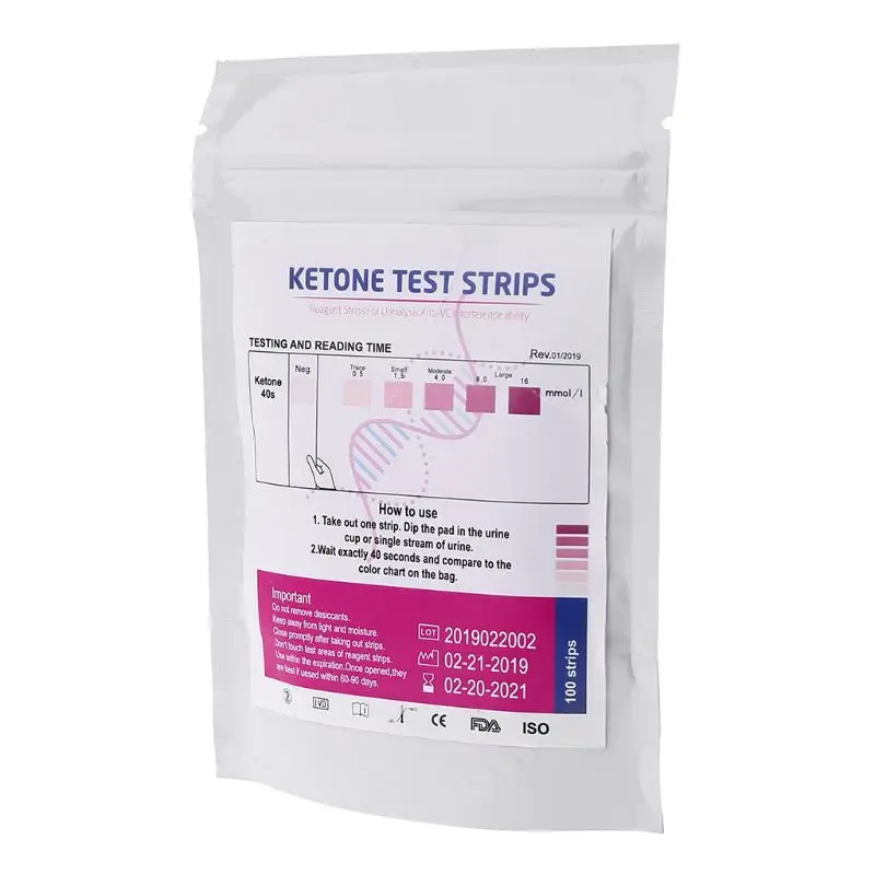 spring force gauge 100pcs/bag URS-1K Test Strips Ketone Reagent Testing Urine Anti-vc Urinalysis Home Ketosis Test Strips Analysis universal indicator paper