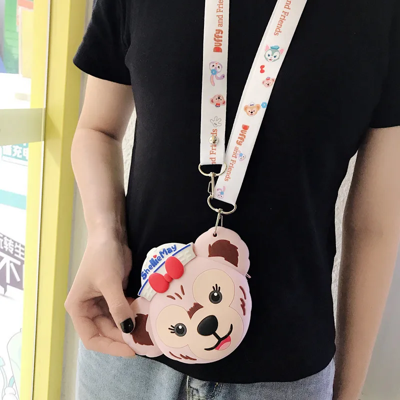 Универсальная сумка-кошелек с медведи Duffy и shelliemay для airpods, монета, помада, сумка на плечо, кобура, подарок для девочки+ длинный ремень